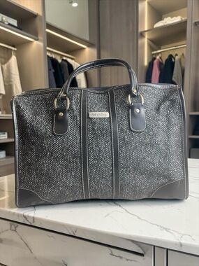 Black Tweed Travel Duffel Bag